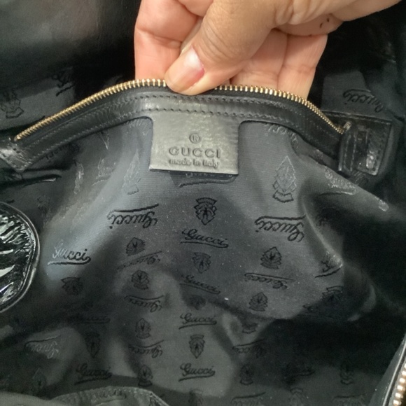 Gucci Hysteria Handbag. Size Large, Color: Black & Gold